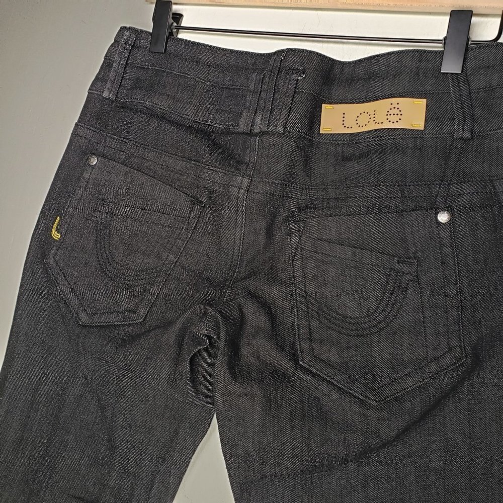 Lole Denim Capris Crops Dark Grey Wash 8 Jeans Stretch‎ - Picture 7 of 8